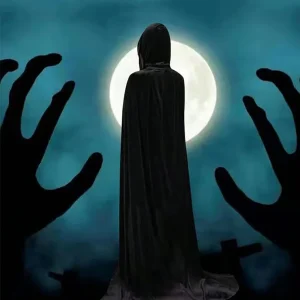 Cape mortelle en velours noir costume d'halloween pour squelette de cosplay adulte