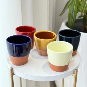 Verre bicolore bombé