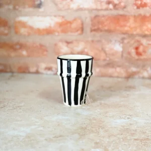 Verre beldi rayé blanc et noir
